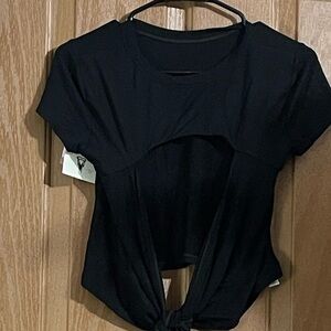 Black Tie-back Women's Top
